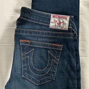 True Religion Women's Dark Blue Straight Leg Jeans